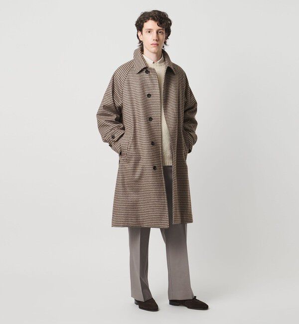人気メンズファッション|【ユナイテッドアローズ/UNITED ARROWS】 ウーステッドメルトン チェック バルマカーンコート