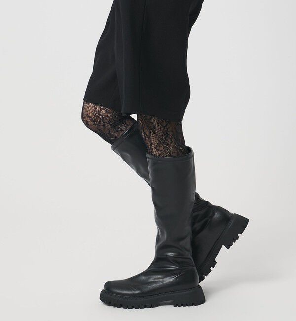 ストレッチ レイン ロングブーツ