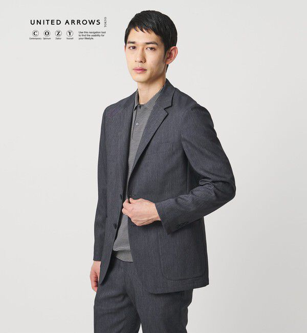 メンズファッションオススメ|【ユナイテッドアローズ/UNITED ARROWS】 デニムライク シングル ２ボタン テーラード ジャケット UA COZY ウォッシャブル ヨコストレッチ 防しわ