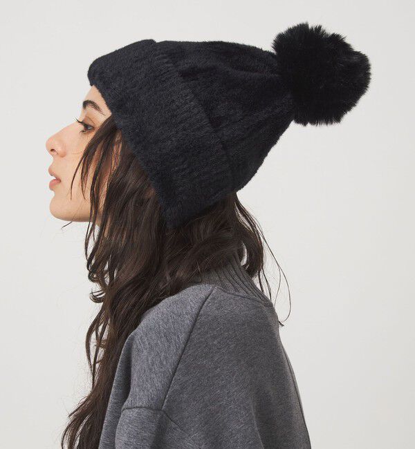 【グリーンレーベルリラクシング/green label relaxing】 ニットシャギー ポンポンキャップ / ニットキャップ