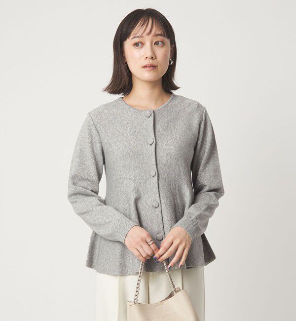 green label relaxing ヘアリージャケットライク カーディガン