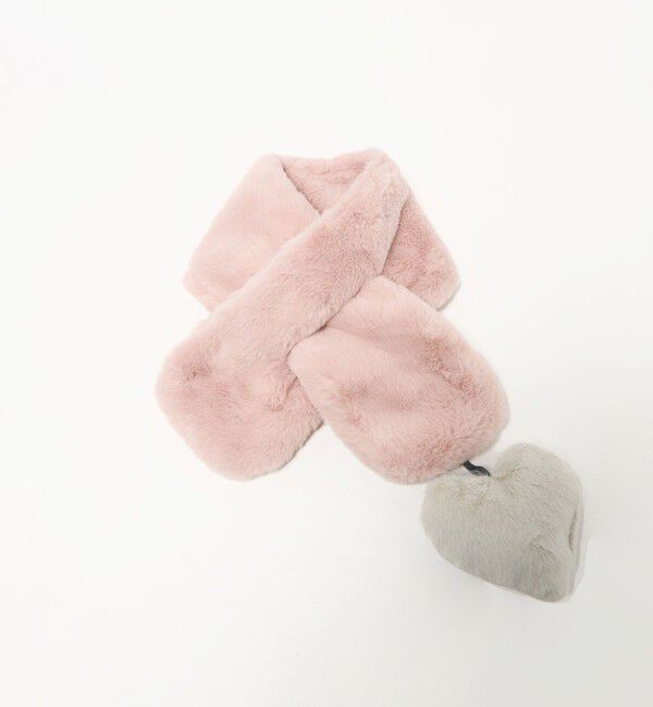 【グリーンレーベルリラクシング/green label relaxing】 フェイクファー ハートモチーフ マフラー