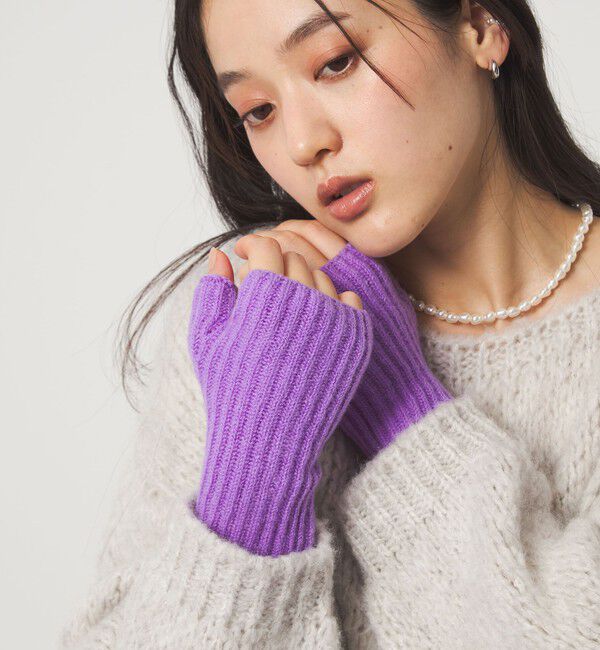 【グリーンレーベルリラクシング/green label relaxing】 【別注】＜Johnstons of Elgin＞ニットグローブ / 手袋