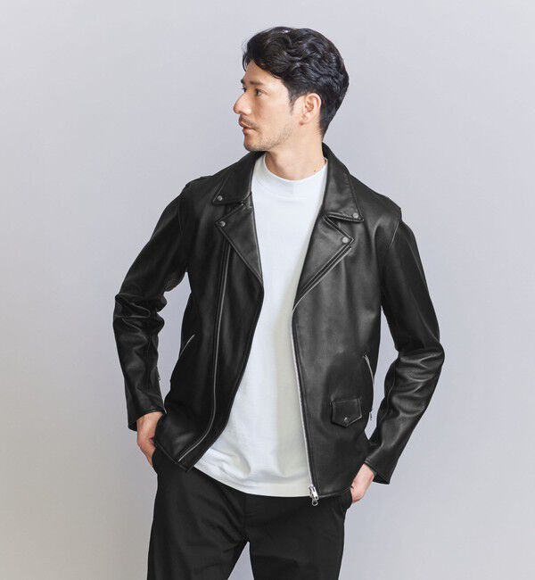 人気ファッションメンズ|【ビューティーアンドユース ユナイテッドアローズ/BEAUTY&YOUTH UNITED ARROWS】 【WEB限定 WARDROBE SMART】 シープ ダブル ライダースジャケット
