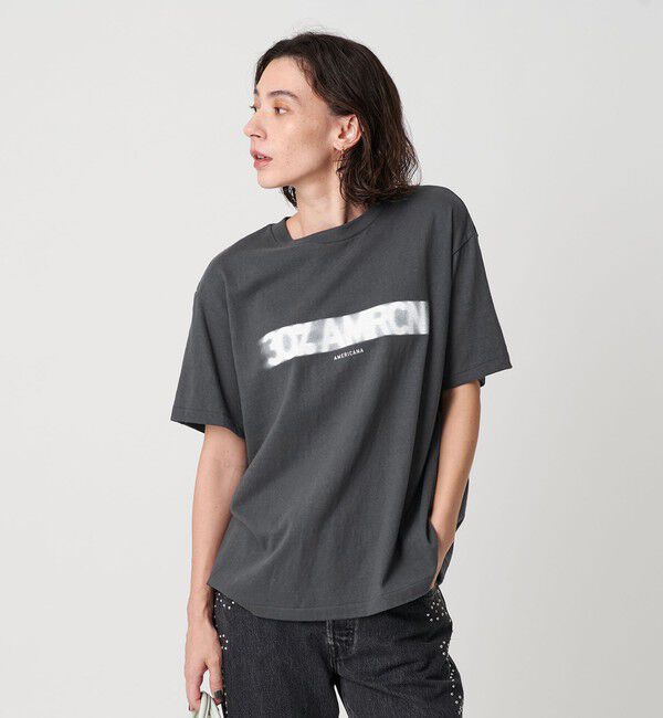 【ビューティーアンドユース　ユナイテッドアローズ/BEAUTY&YOUTH UNITED ARROWS】 ＜Americana＞モノトーン ロゴプリントTシャツ
