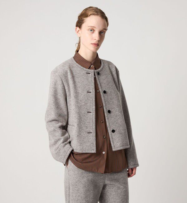 【ビューティーアンドユース　ユナイテッドアローズ/BEAUTY&YOUTH UNITED ARROWS】 ＜Steven Alan＞ボア ノーカラー ジャケット