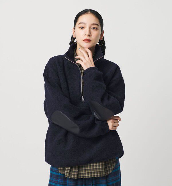ファッションメンズのイチオシ|【ビューティーアンドユース　ユナイテッドアローズ/BEAUTY&YOUTH UNITED ARROWS】 ハーフジップ エルボーパッチ プルオーバー