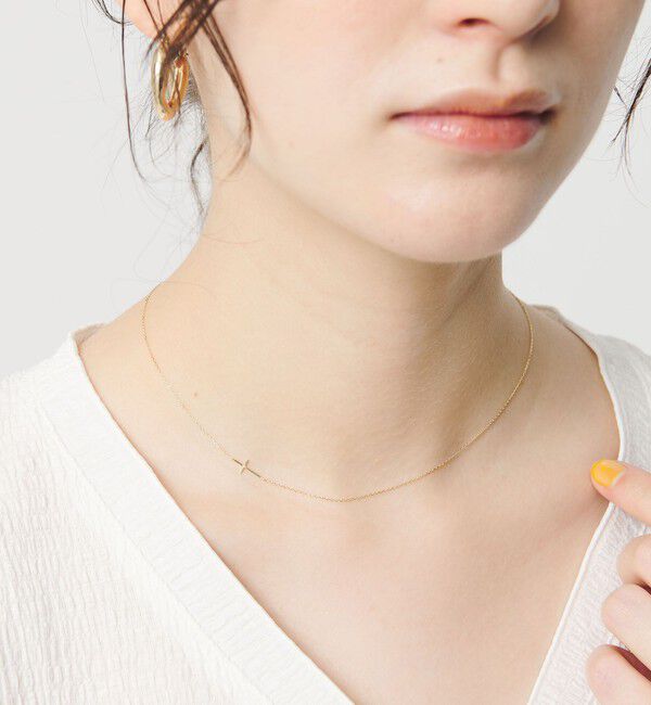 【ビューティーアンドユース　ユナイテッドアローズ/BEAUTY&YOUTH UNITED ARROWS】 K10 クロス ネックレス