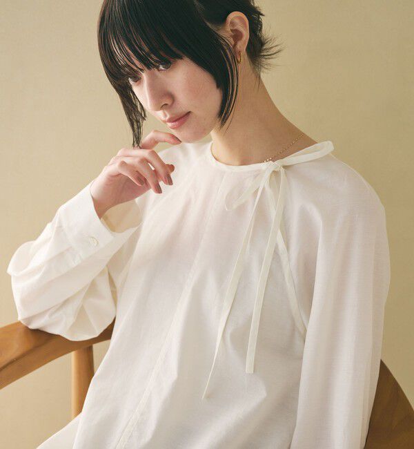キュプラ リボンタイノーカラーブラウス（BEAUTY&YOUTH UNITED ARROWS