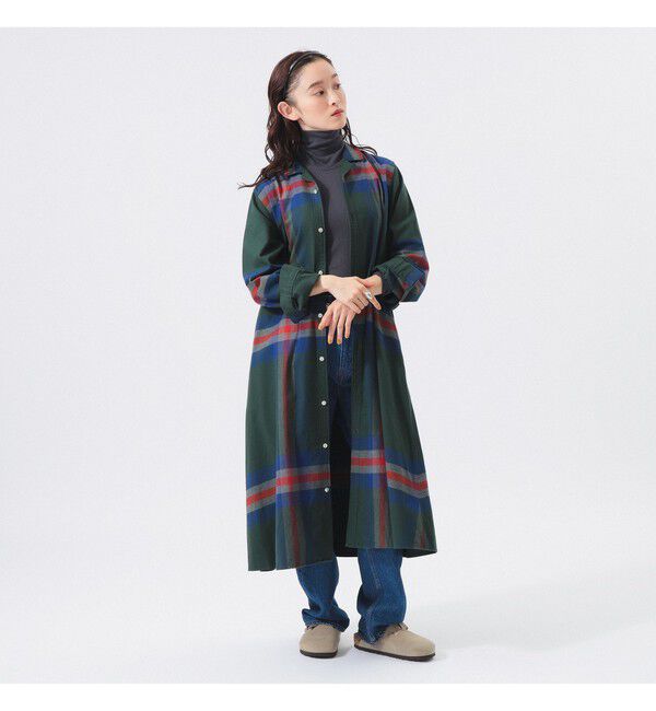 SHIPS any: エア ニードル クルーネック タック フレア ワンピース