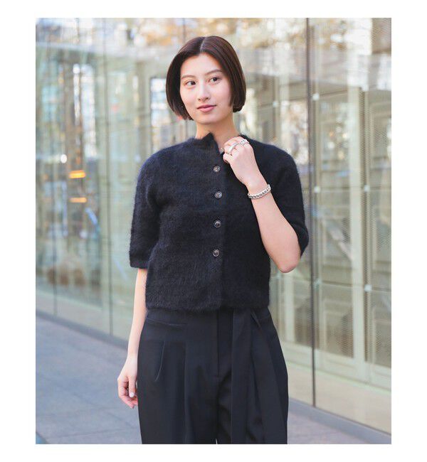 【ビームス　ウィメン/BEAMS WOMEN】 モヘヤ ハーフスリーブ 2WAY プルオーバー