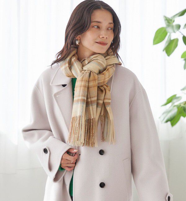 【シップス/SHIPS】 チェック カシミヤ ストール