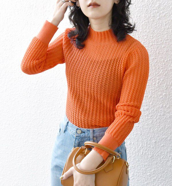 【シップス/SHIPS】 SHIPS any:〈手洗い可能〉シアー リンクス タートルネック ニット プルオーバー