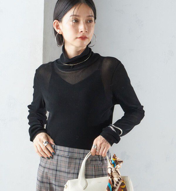 ファッションメンズお薦め|【シップス/SHIPS】 〈手洗い可能〉フロッキ― チュール タートルネック