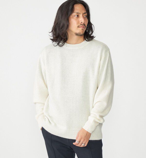 【シップス/SHIPS】 SHIPS: ヤク ウール ブレンド 5ゲージ クルーネック ニット