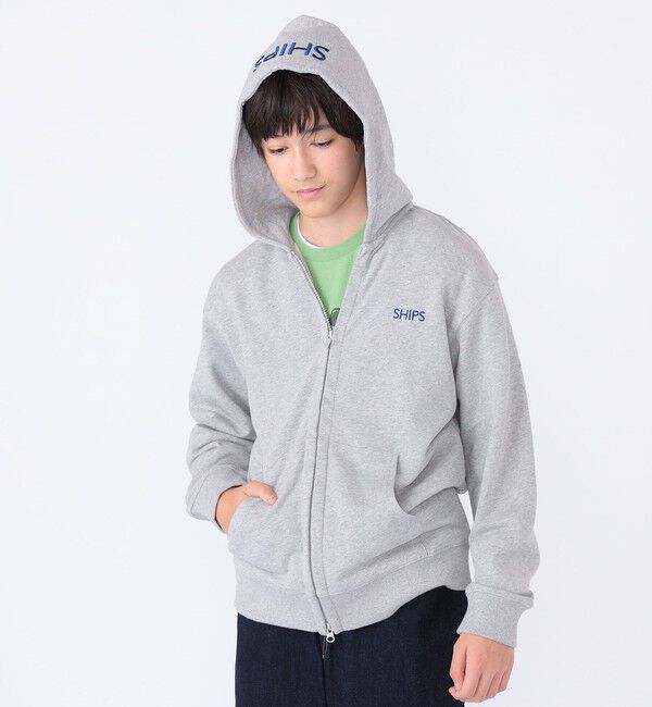 【シップス/SHIPS】 SHIPS KIDS:140〜160cm / ロゴ フード ジップ パーカ