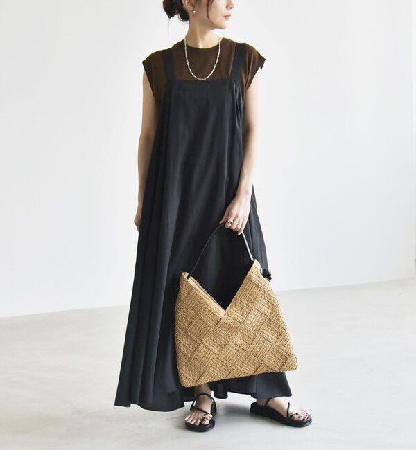 【シップス/SHIPS】 quaranciel:〈手洗い可能〉バックオープン ギャザー フレア ジャンパー スカート