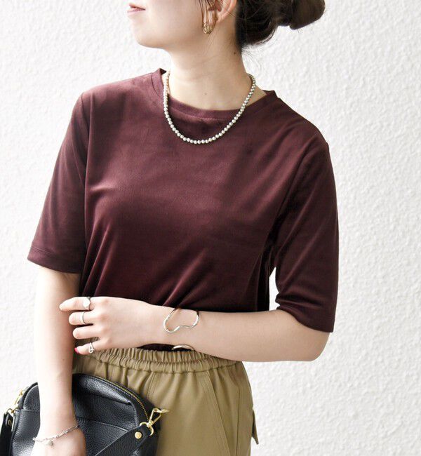 メンズファッションオススメ|【シップス/SHIPS】 SHIPS any:〈洗濯機可能〉ポリエステル ベロア ハーフスリーブ コンパクト TEE