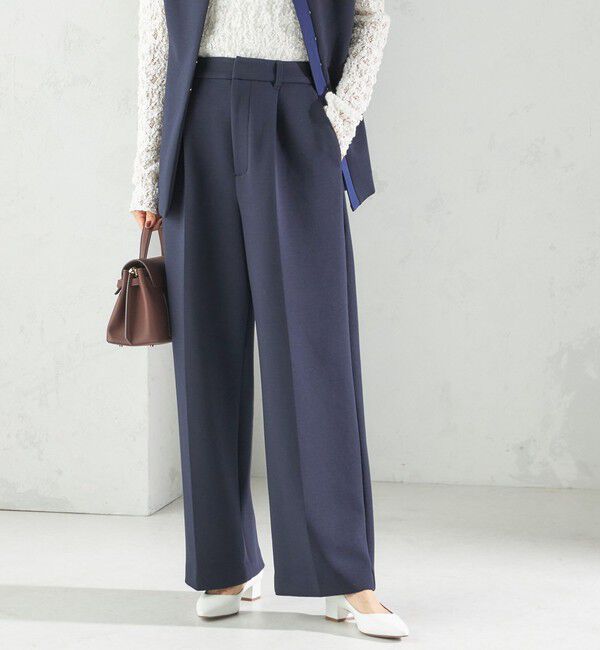 【シップス/SHIPS】 〈洗濯機可能 / セレモニー対応可〉ポリエステル レーヨン ダンボール ストレート パンツ