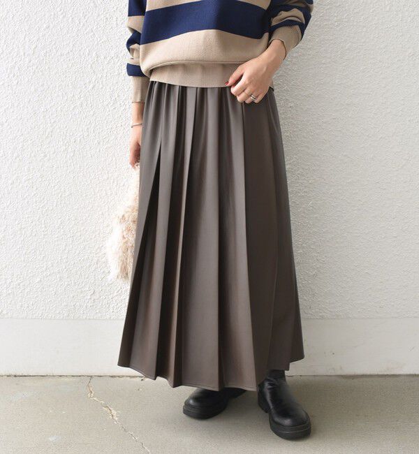 【シップス/SHIPS】 SHIPS Colors:合成皮革 ワイド プリーツ スカート◇