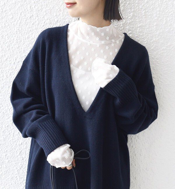 未着用【MACPHEE】コットンナイロンレース クルーネックプルオーバー コットンナイロンレース クルーネックプルオーバー｜トゥモローランド