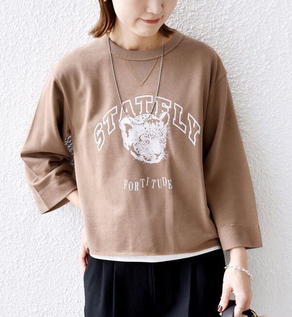 モテ系ファッションメンズ|【シップス/SHIPS】 【WEB限定】〈洗濯機可能〉七分袖 ワイド スリーブ プリント スウェット