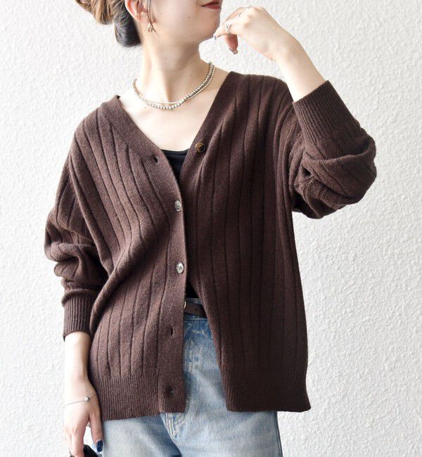 モテ系メンズファッション|【シップス/SHIPS】 SHIPS any:〈手洗い可能〉ヤク ワイドリブ Vネック ニット カーディガン