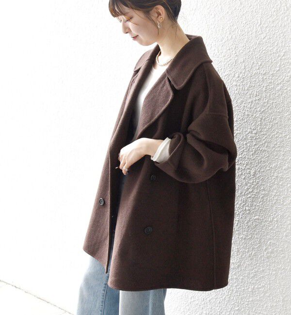 【シップス/SHIPS】 《一部追加予約》SHIPS any: リバー ダブル テーラード ミドル コクーン コート