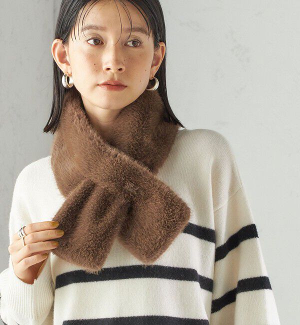 【シップス/SHIPS】 〈手洗い可能〉フェイク ファー マフラー