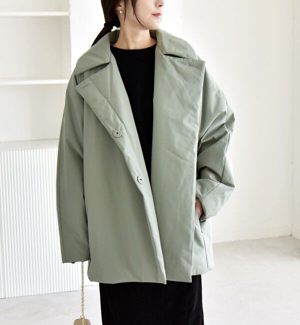 【シップス/SHIPS】 《予約》quaranciel:〈撥水加工〉中綿 テーラード ミドル Wボタン ジャケット コート