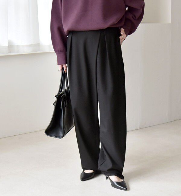 【シップス/SHIPS】 《予約》quaranciel:〈洗濯機可能〉ウォーム タック バレル イージー パンツ