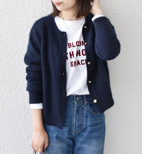 【シップス/SHIPS】 SHIPS Colors:フォックス アンゴラ クルーネック カーディガン◇