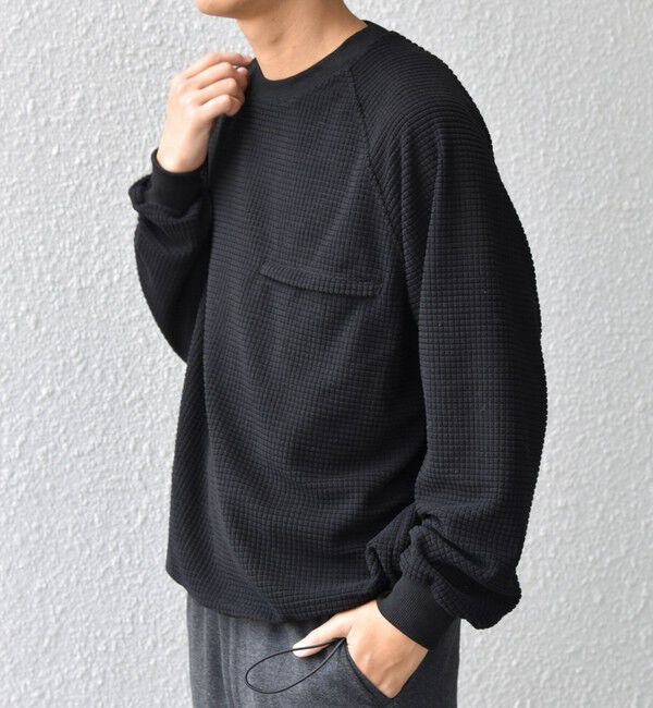 【シップス/SHIPS】 SHIPS any:〈洗濯機可能〉グリッド フリース スピンドル ポケット プルオーバー◆