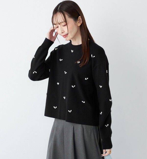 【シップス/SHIPS】 SHIPS Colors:〈手洗い可能〉ビジュー クルーネック プルオーバー◇