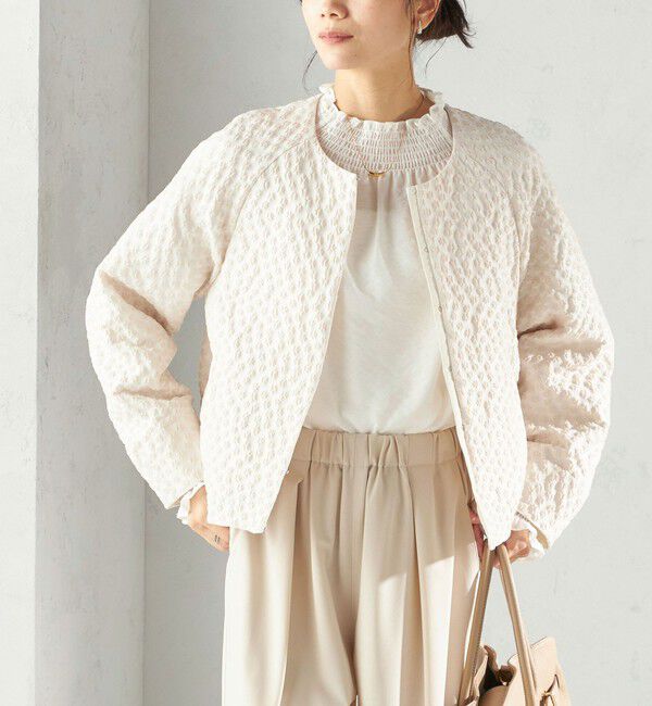 【シップス/SHIPS】 《予約》ミニ フラワー ジャカード ブルゾン（セレモニー対応可）