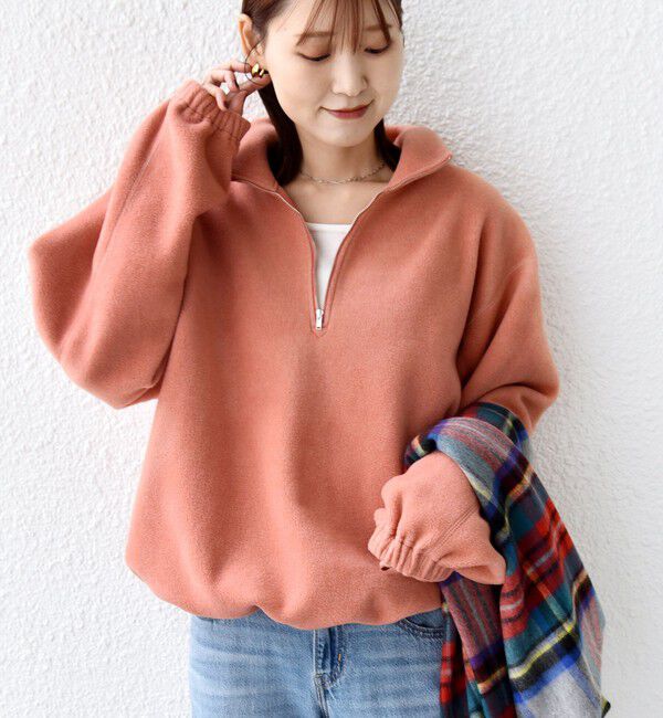 ファッションメンズなら|【シップス/SHIPS】 〈洗濯機可能〉フリース 裾 ドロスト ハーフ ジップ プルオーバー