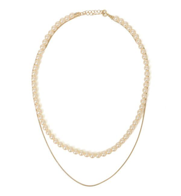 【シップス/SHIPS】 SHIPS Colors:パールモチーフ × チェーン 2連 ネックレス 2