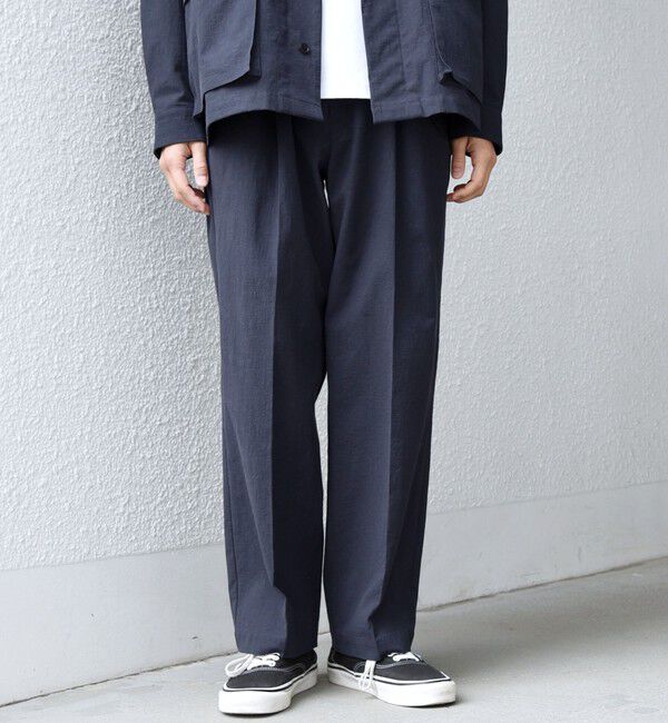 ファッションメンズお薦め|【シップス/SHIPS】 SHIPS any: コットン/ナイロン ワッシャー 2タック セミワイド イージー パンツ(セットアップ対応)◆