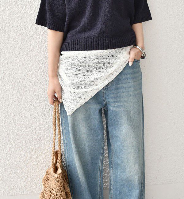 SHIPS Colors:〈手洗い可能〉レース 三角 ストール