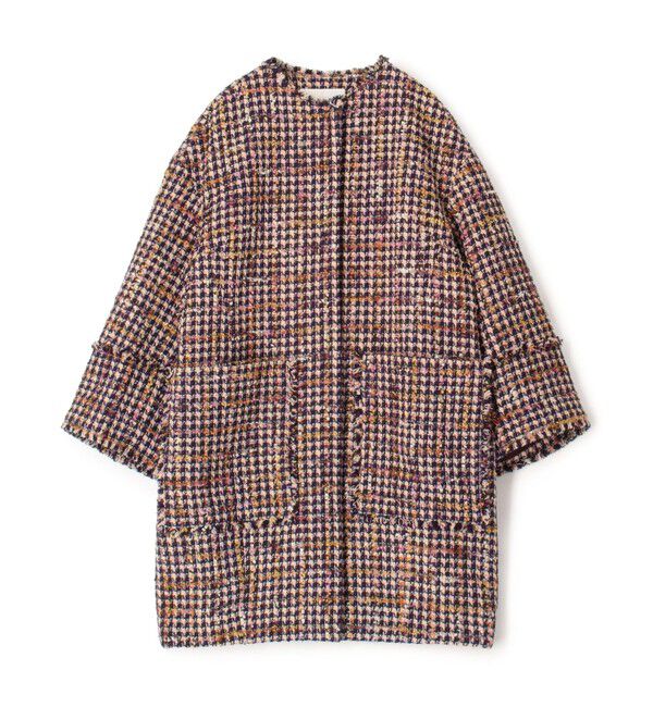 【トゥモローランド/TOMORROWLAND】 フィルムヤーンツイード コクーンコート