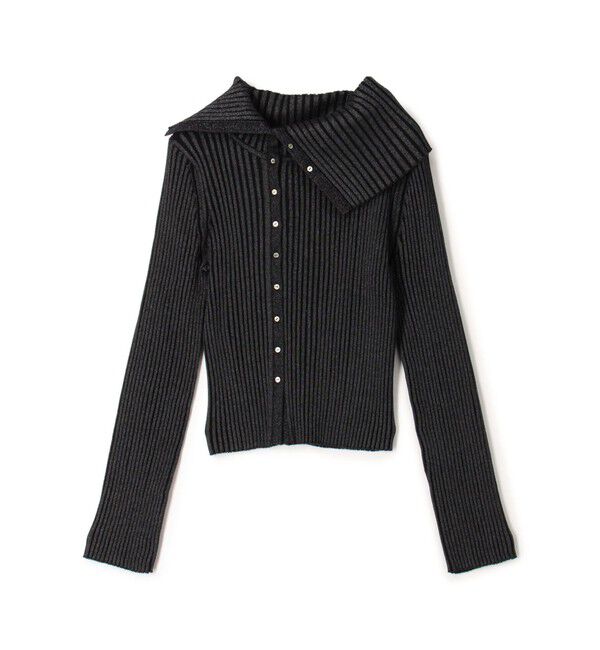 【トゥモローランド/TOMORROWLAND】 プレーティンググロッシーヤーン アシンメトリーカーディガン