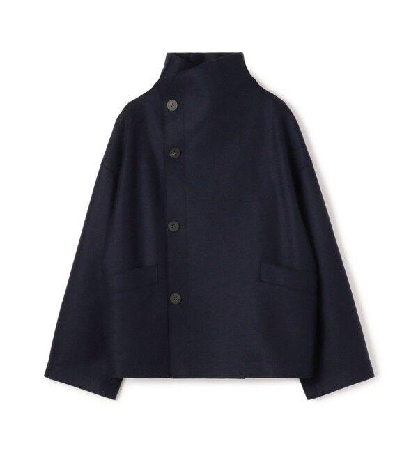 【トゥモローランド/TOMORROWLAND】 スムースプレスドウール スタンドカラーコート