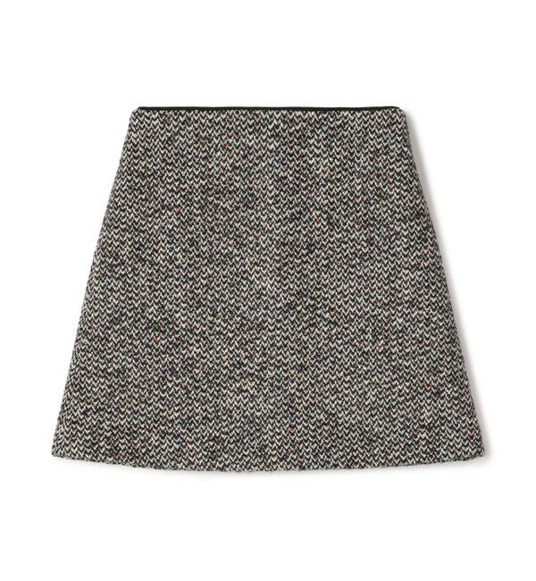 【トゥモローランド/TOMORROWLAND】 カラーネップホームスパン トラペーズミニスカート