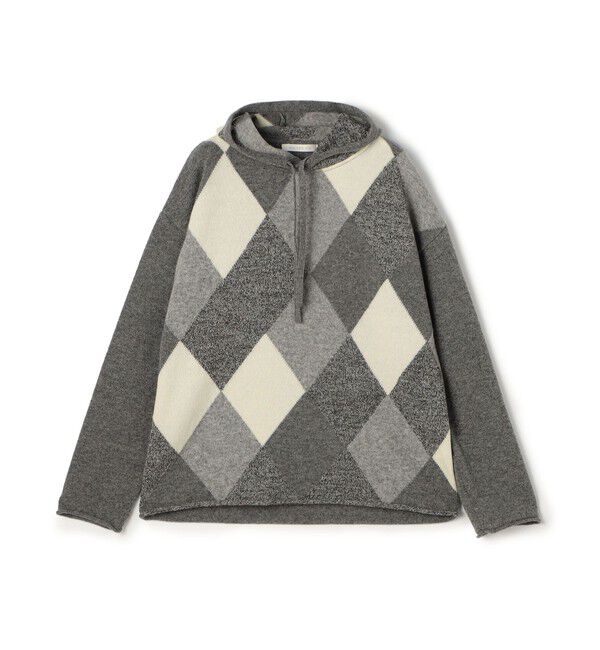 【トゥモローランド/TOMORROWLAND】 ウールアーガイル フーデッドプルオーバー