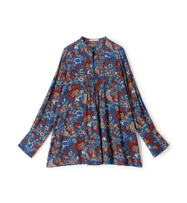 【トゥモローランド/TOMORROWLAND】 レーヨンプリント ピンタックブラウス