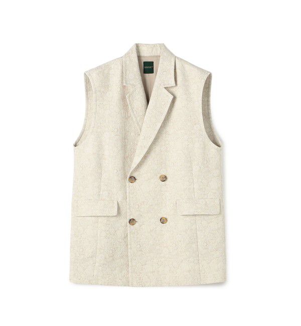 モテ系ファッションメンズ|【トゥモローランド/TOMORROWLAND】 ボタニカルジャカード ダブルブレストジレ