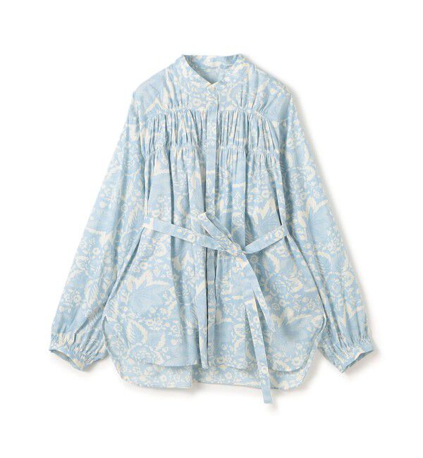 【トゥモローランド/TOMORROWLAND】 コットンローンプリント シャーリングチュニックブラウス
