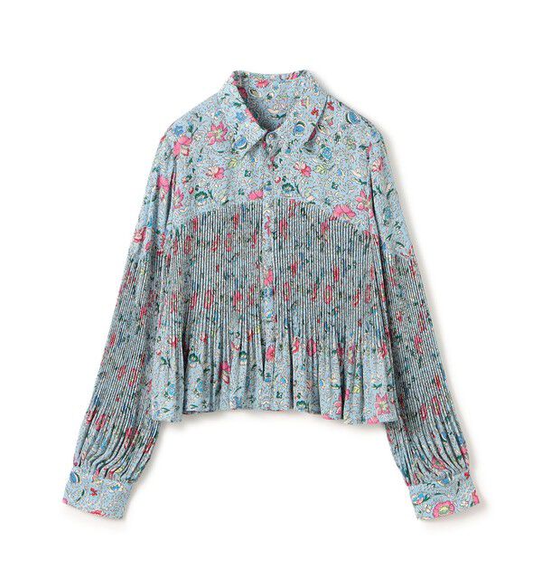 メッシュベロアエンブロイダリー ラッフルカフスブラウス（Ballsey