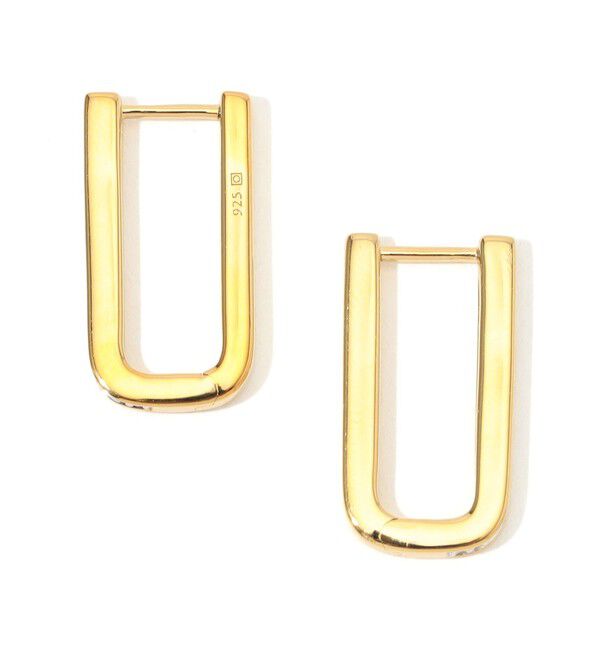 【トゥモローランド/TOMORROWLAND】 Otiumberg. Pave Edged Rectangle フープピアス