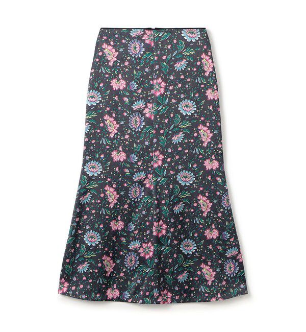 ポリエステルサテンプリント ソフトマーメイドスカート